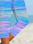 Women's Striped Print Casual Leggings