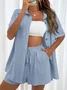 Women's Split Joint Plain Daily Going Out Two-Piece Set Pink Casual Summer Top With Pants Matching Set