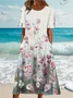 Women's Floral Print Casual Crew Neck Dress