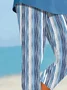 Women's Striped Print Casual Leggings