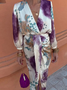 Women's Side-Slit 3D Printing Daily Going Out Two-Piece Set As Picture Casual Spring/Fall Top With Skirt Matching Set