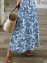Women's Floral Print Casual V-Neck Short Sleeve Dress