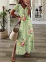 Women's Floral Print Casual V-Neck Short Sleeve Dress
