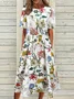 Women's Floral Print Casual Crew Neck Dress