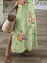Women's Floral Print Casual V-Neck Short Sleeve Dress