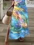 Women's Abstract Print Casual V-Neck Short Sleeve Dress