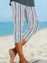 Women's Striped Print Casual Leggings