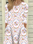 Women's Floral Print Casual Crew Neck Dress