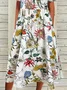 Women's Floral Print Casual Crew Neck Dress