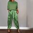 Women's Pocket Stitching Plain Daily Going Out Two-Piece Set Khaki Casual Summer Top With Pants Matching Set