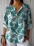 Loose Marine Life Cotton Elegant Blouse