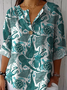 Loose Marine Life Cotton Elegant Blouse