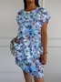 Crew Neck Casual Dress With No