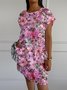 Crew Neck Casual Dress With No