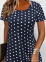Women's Polka Dot Printed Casual Round Neck Short Sleeve Dress