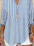Loose Shawl Collar Simple Blouse
