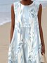 Vacation Crew Neck Dress With No