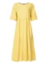 Casual Plaid Crew Neck Maxi Dress