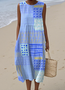 Casual Regular Fit Geometric Dress With No