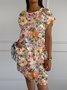 Crew Neck Casual Dress With No