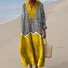 Casual Regular Fit Cotton V Neck Dress With No