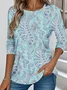 Casual Jersey Paisley Loose T-Shirt