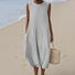 Casual Regular Fit Cotton Crew Neck Dress With No