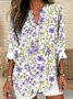 V Neck Regular Fit Casual Cotton Shirt
