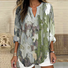 V Neck Regular Fit Geometric Casual Shirt