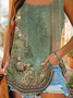Gradient Pattern Square Neck Vintage Tank Top