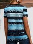 Color Block Casual Regular Fit Cotton T-Shirt