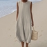 Casual Regular Fit Cotton Crew Neck Dress With No