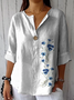 Floral Shawl Collar Elegant Blouse