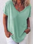 Women's Casual V-neck Short Sleeve T-shirt