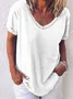 Women's Casual V-neck Short Sleeve T-shirt