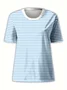 Women's Striped Printed Casual Round Neck Short Sleeve T-Shirt