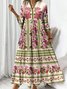 Casual Floral Cotton Dress With No