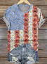 Crew Neck Floral Casual T-Shirt