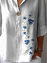Floral Shawl Collar Elegant Blouse