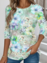 Casual Floral Loose Crew Neck T-Shirt
