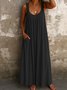 Spaghetti Casual Dress With No