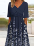 Casual Leaf Pocket Stitching Dress