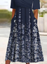 Casual Leaf Pocket Stitching Dress