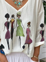Casual Loose Jersey Pop Art Print T-Shirt