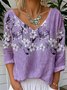 V Neck Loose Casual T-Shirt