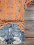 V Neck Casual Ethnic T-Shirt
