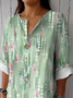 Floral Cotton Casual Loose Blouse