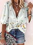 Vintage Linen Blend Loose Butterfly Shirt