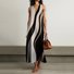 Jersey Casual V Neck Multicolor Block Dress With No Belt