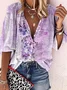 Casual Linen Blend Mock Neck Shirt
